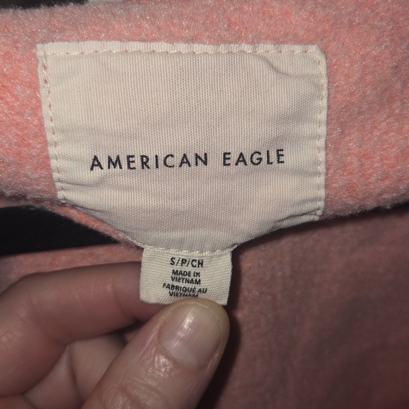 American Eagle Coral Sweatshirt with Zipper and High Neckline EUC Size S - Picture 8 of 8